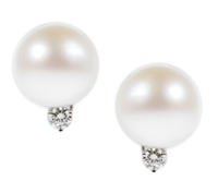 South Sea Pearl Earrings with Diamond Accent
