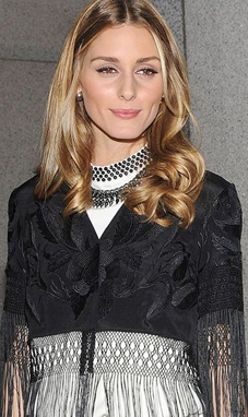 Olivia Palermo wearing pearls