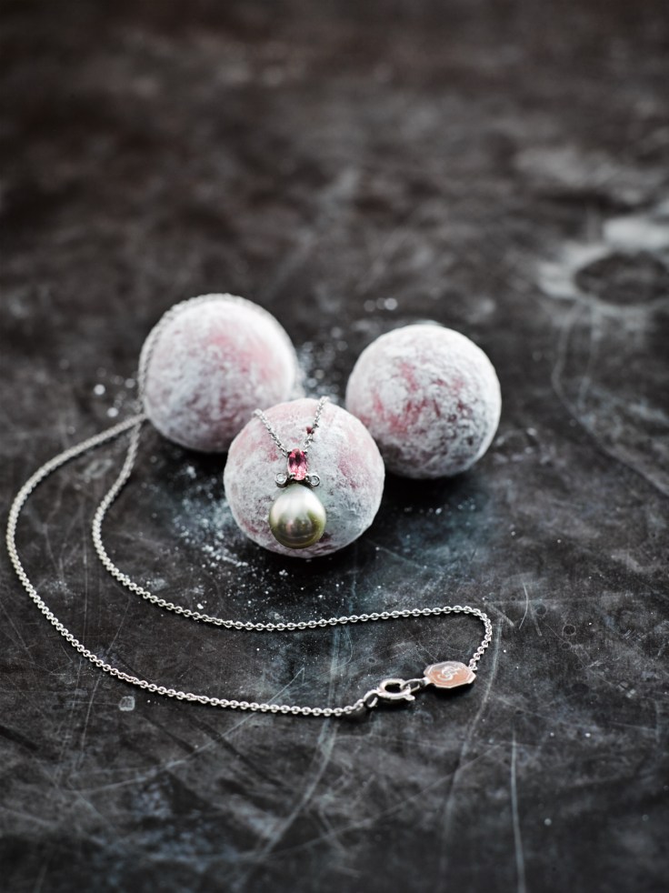 Pearl, Tourmaline and diamond Pendant £2273